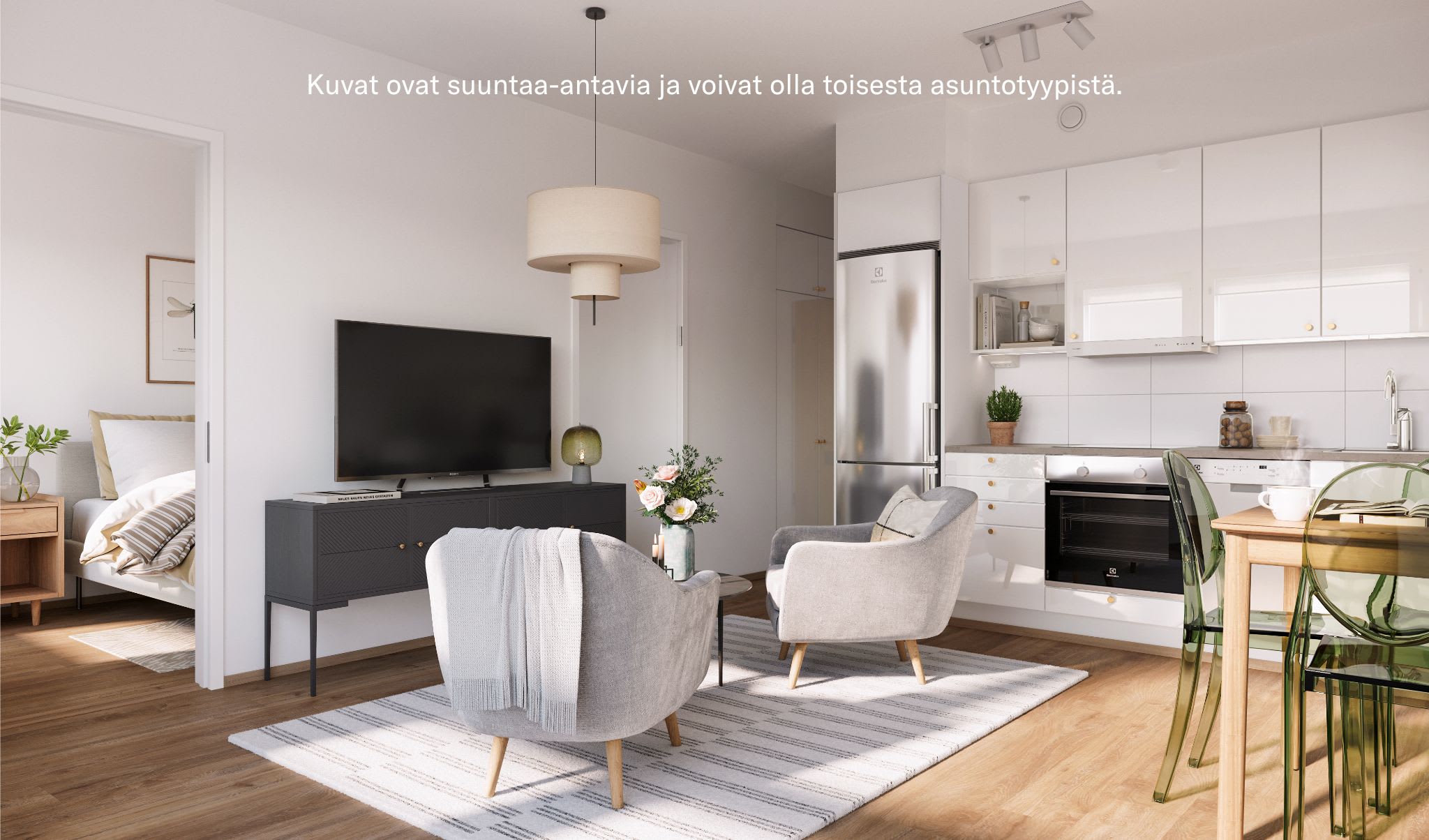 Taiteilija A43 olohuone-keittiö (1) VL