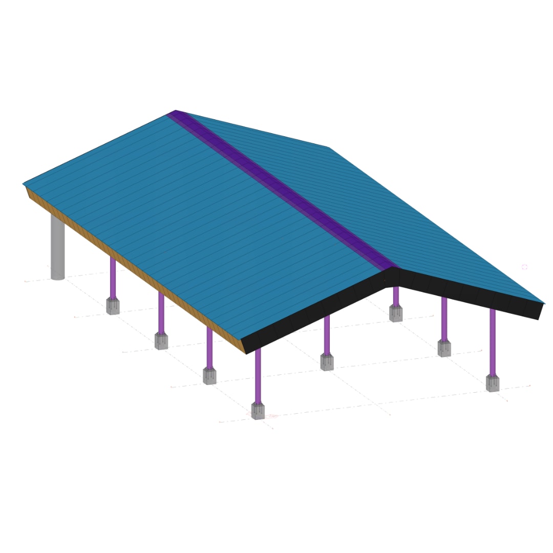Poolside Restaurant Shed: Tekla model view 2