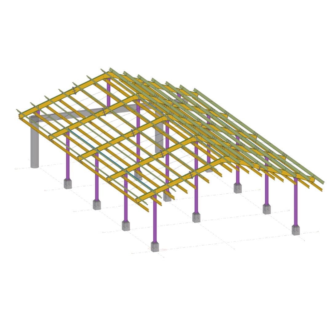 Poolside Restaurant Shed overall structural model view