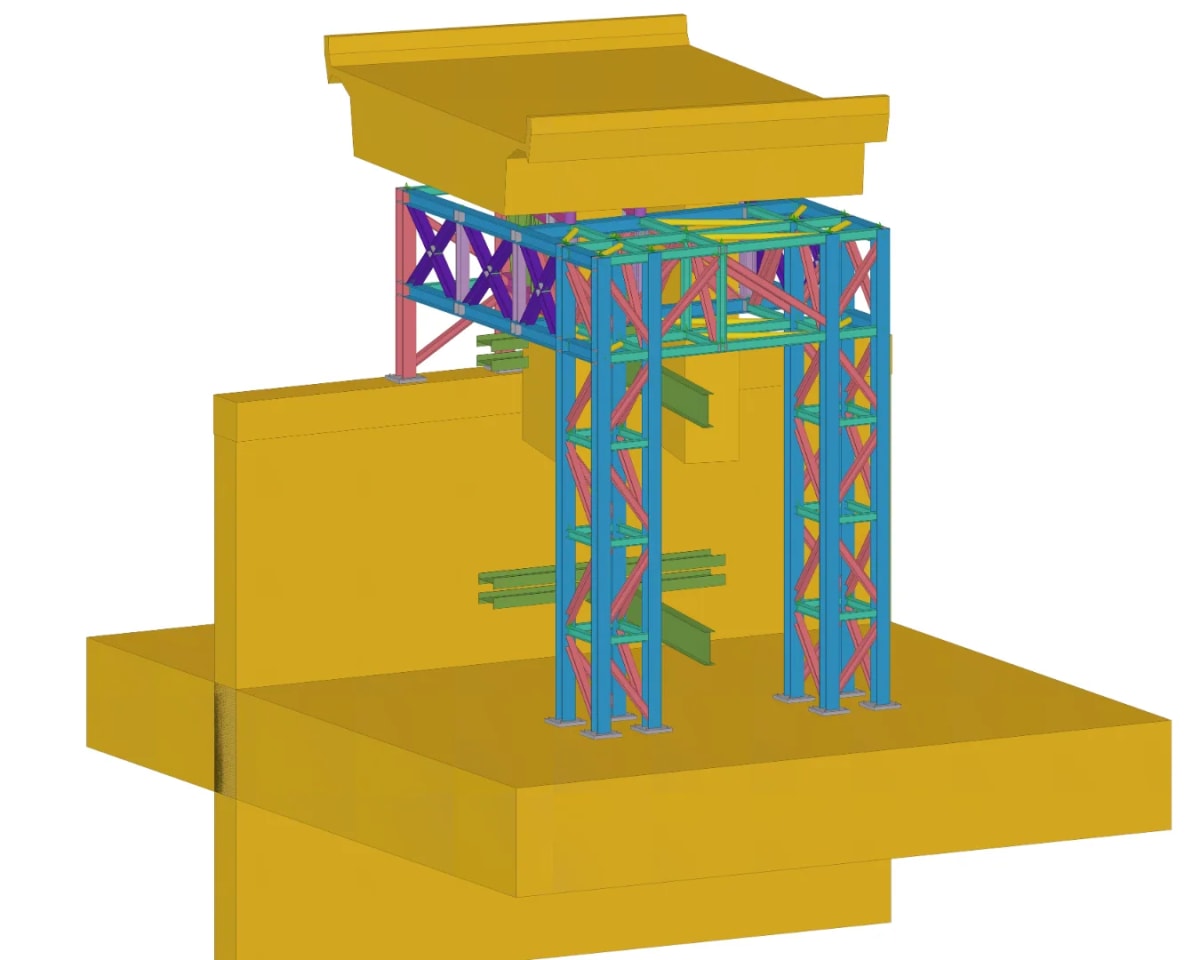 Hong Kong Flyover Steel Support Structure overall structural model view