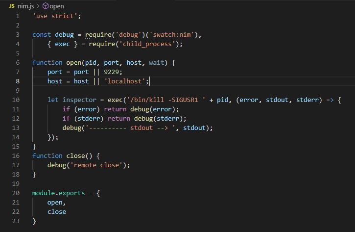 Code for nim action showing SIGUSR1 Code for nim action showing SIGUSR1