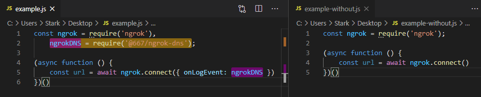 ngrok-dns usage vs ngrok usage