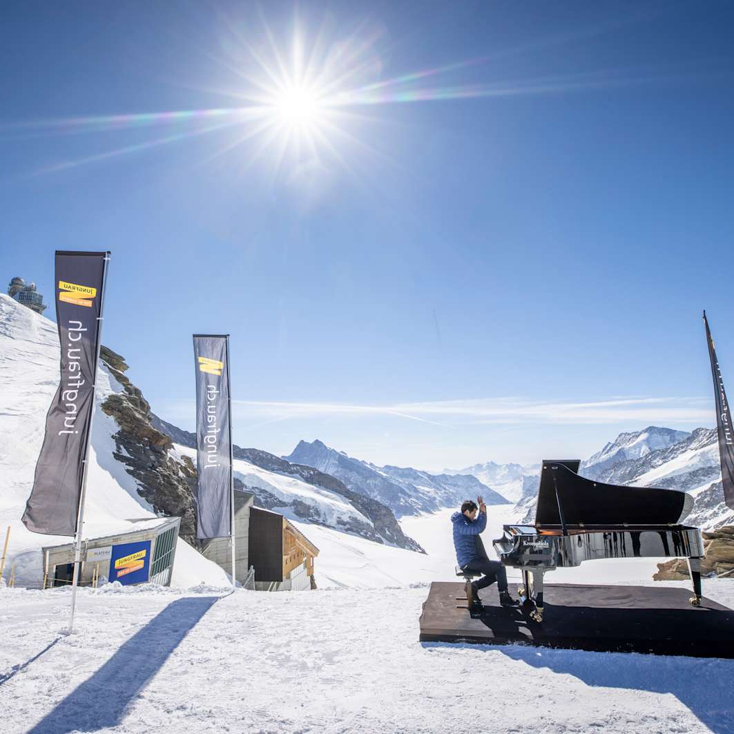 Lang Lang zum Abschluss seines Showcase auf dem Jungfraujoch Top of Europe