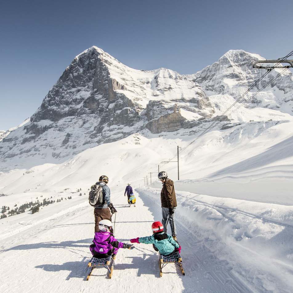 Schlitteln Schlittelweg Eigernordwand Familie