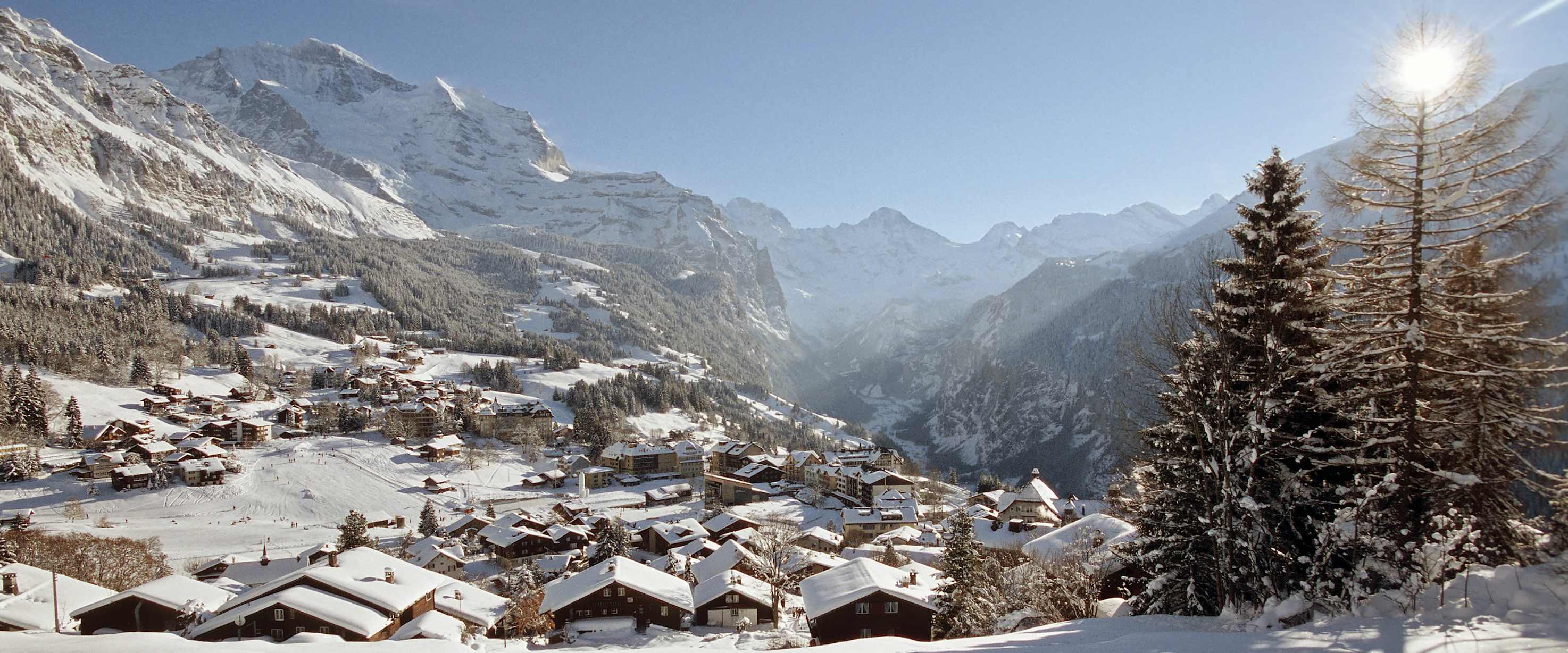 Wengen Winter Schnee Alpen Lauterbrunnental