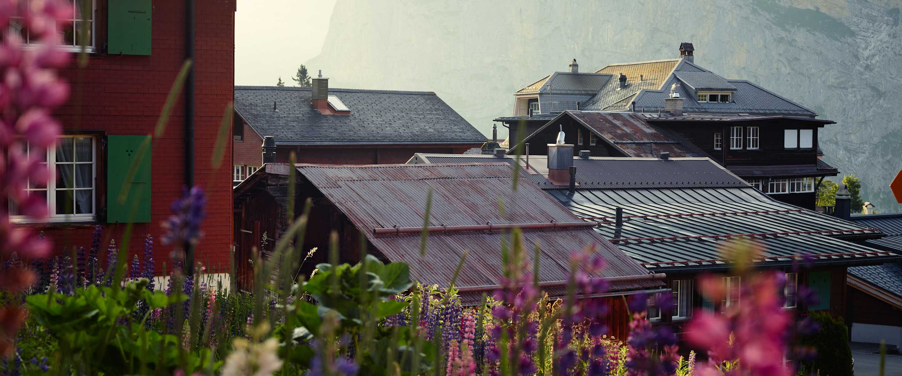 Muerren Sommer Dorf Blumen