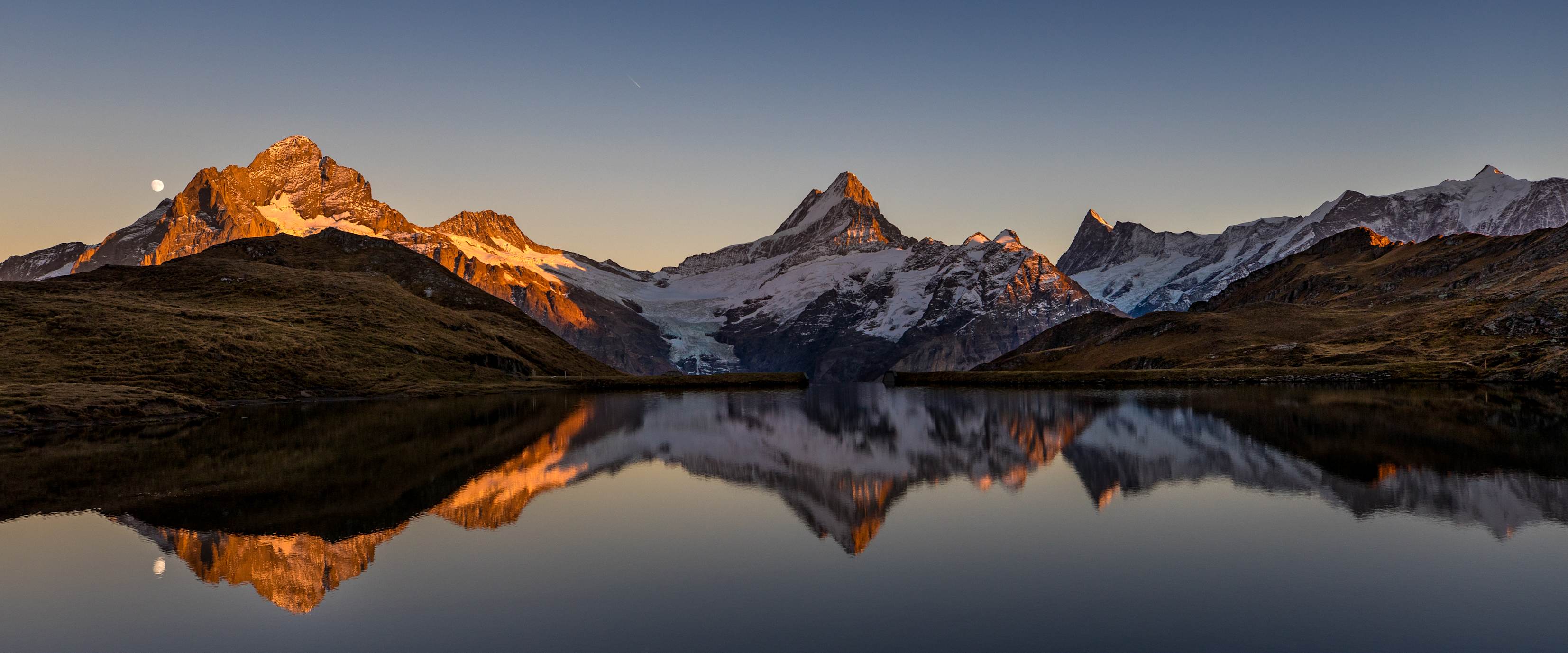 Bachalpsee Sommer Wetterhorn Schreckhorn Abendstimmung