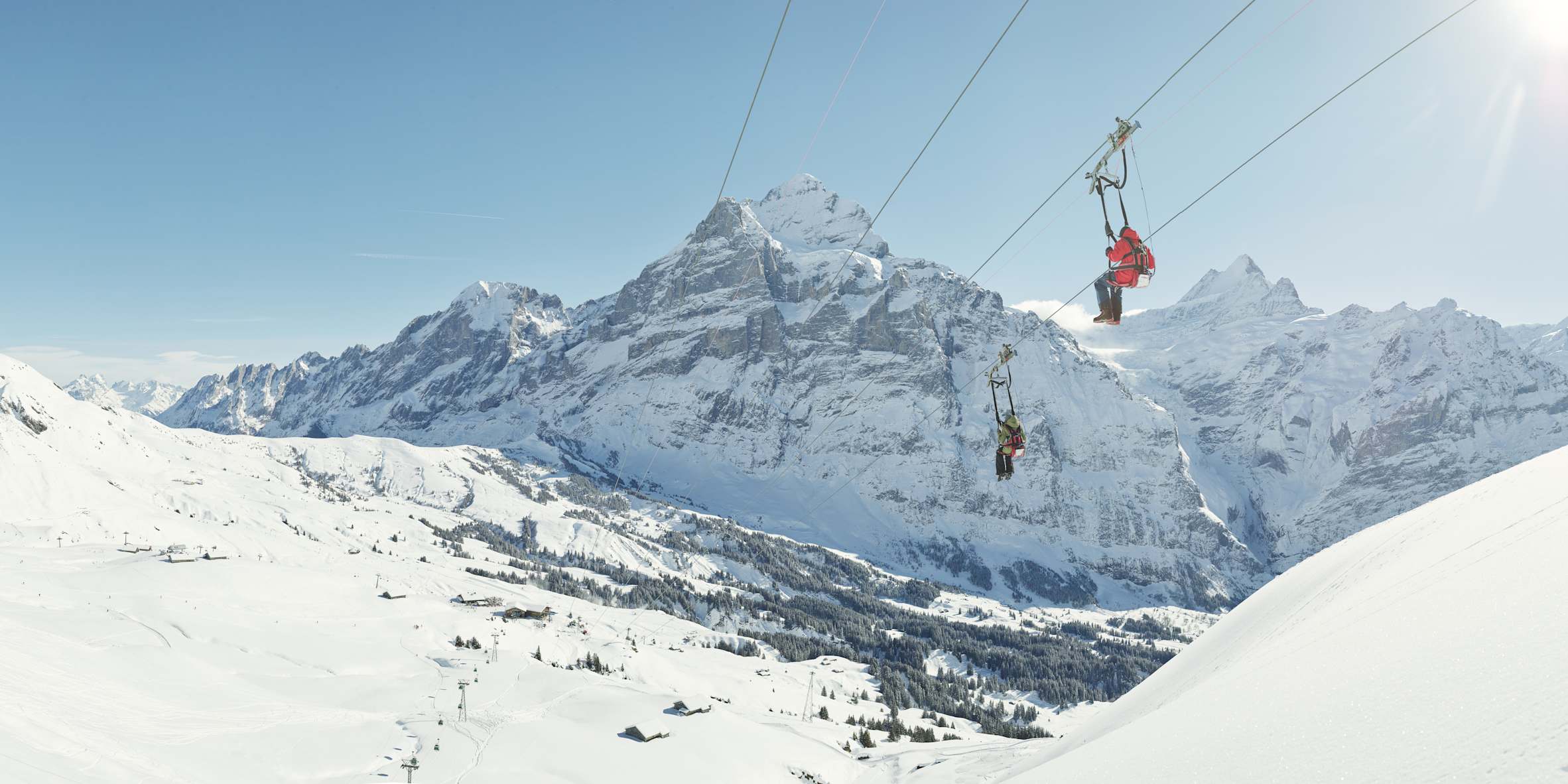 First Flieger Winter Schnee Grindelwald Eiger