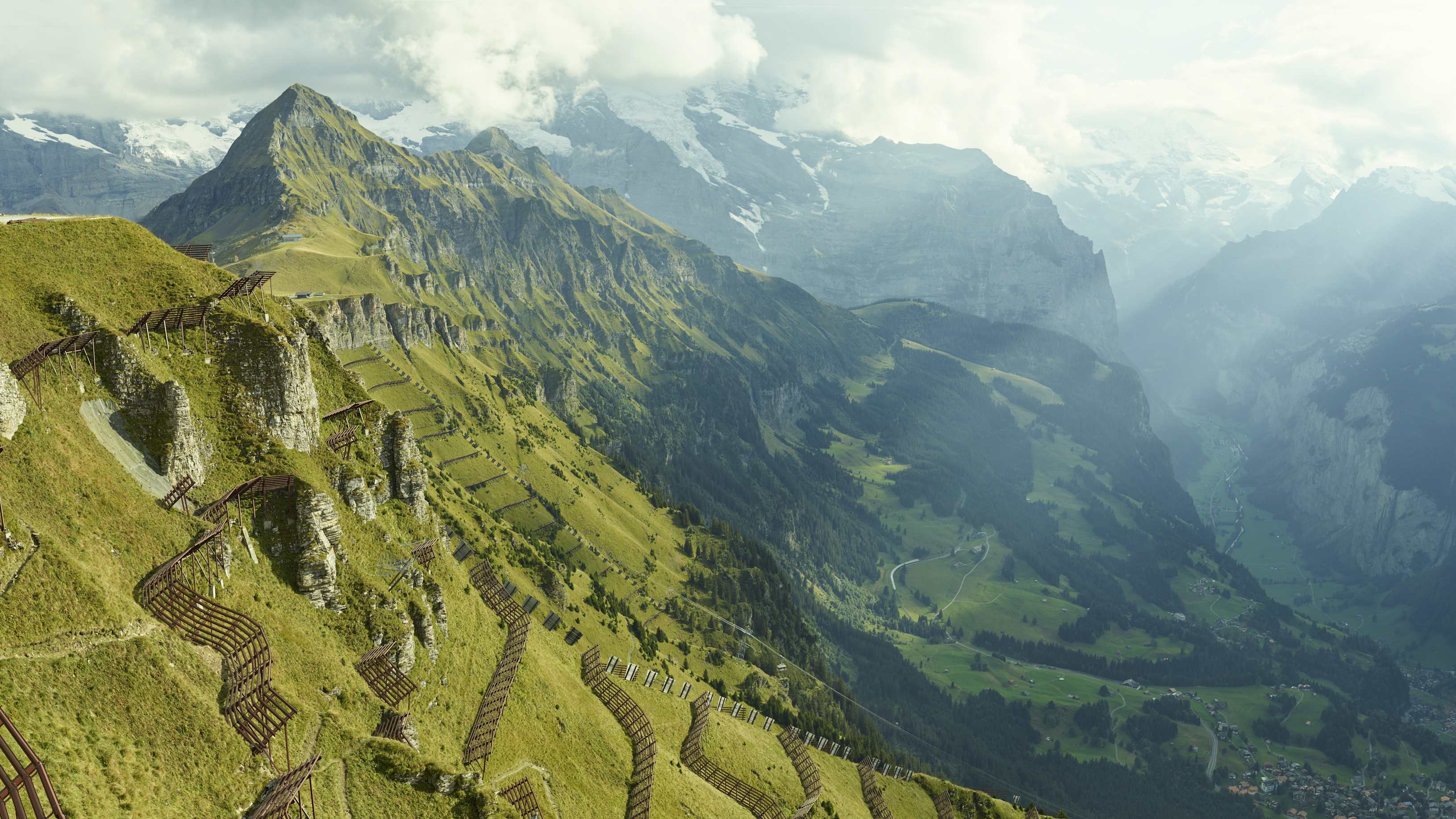 Wandern Maennlichen Wengen Panorama Lauterbrunnental Sommer
