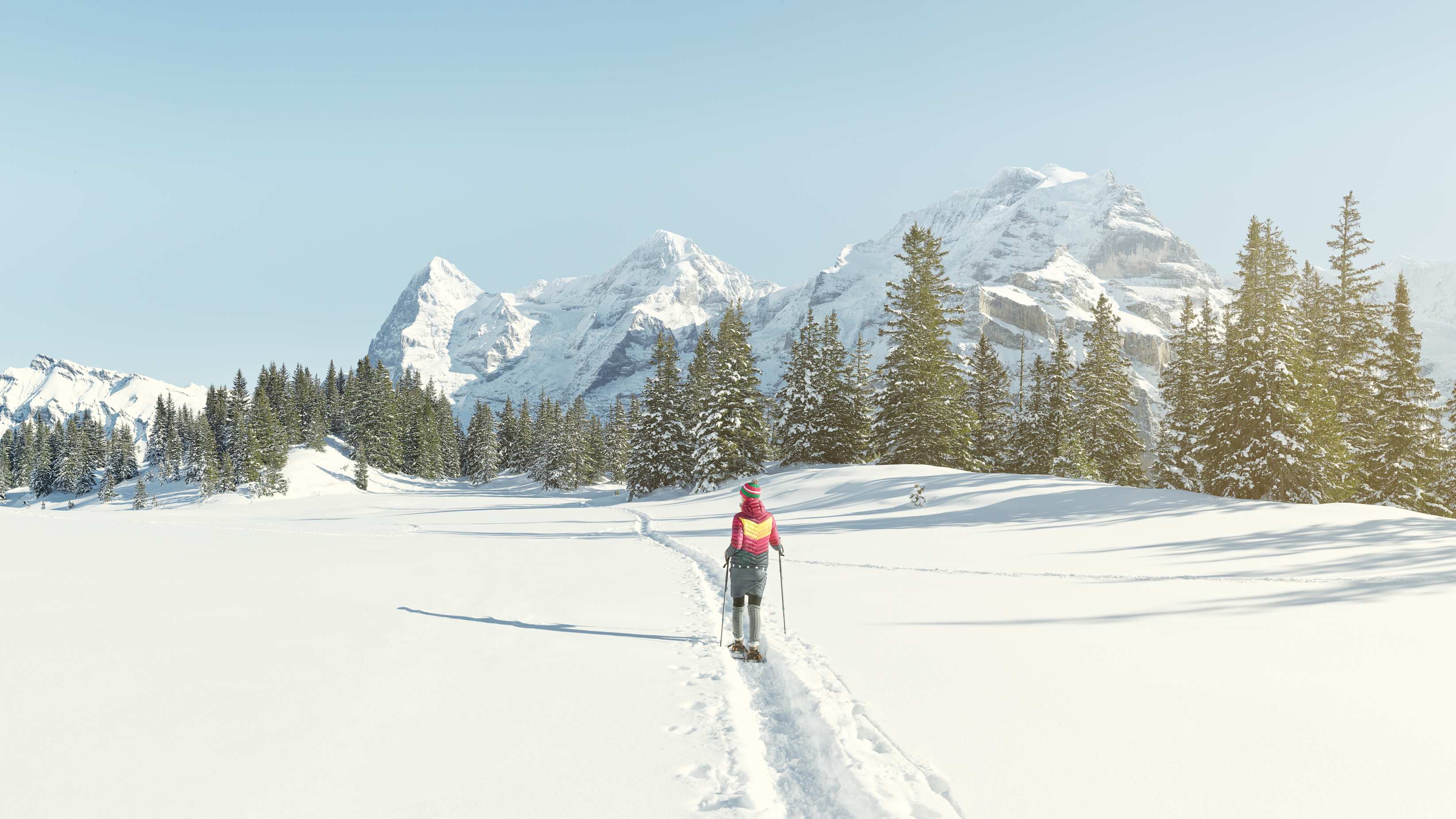 Muerren Eiger Moench Jungfrau Wandern Winter