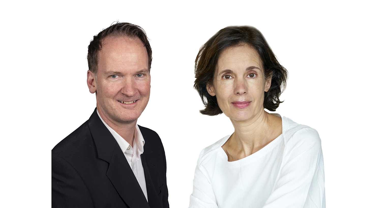 Thomas Ruoff links Catherine Muehlemann rechts Fotomontage