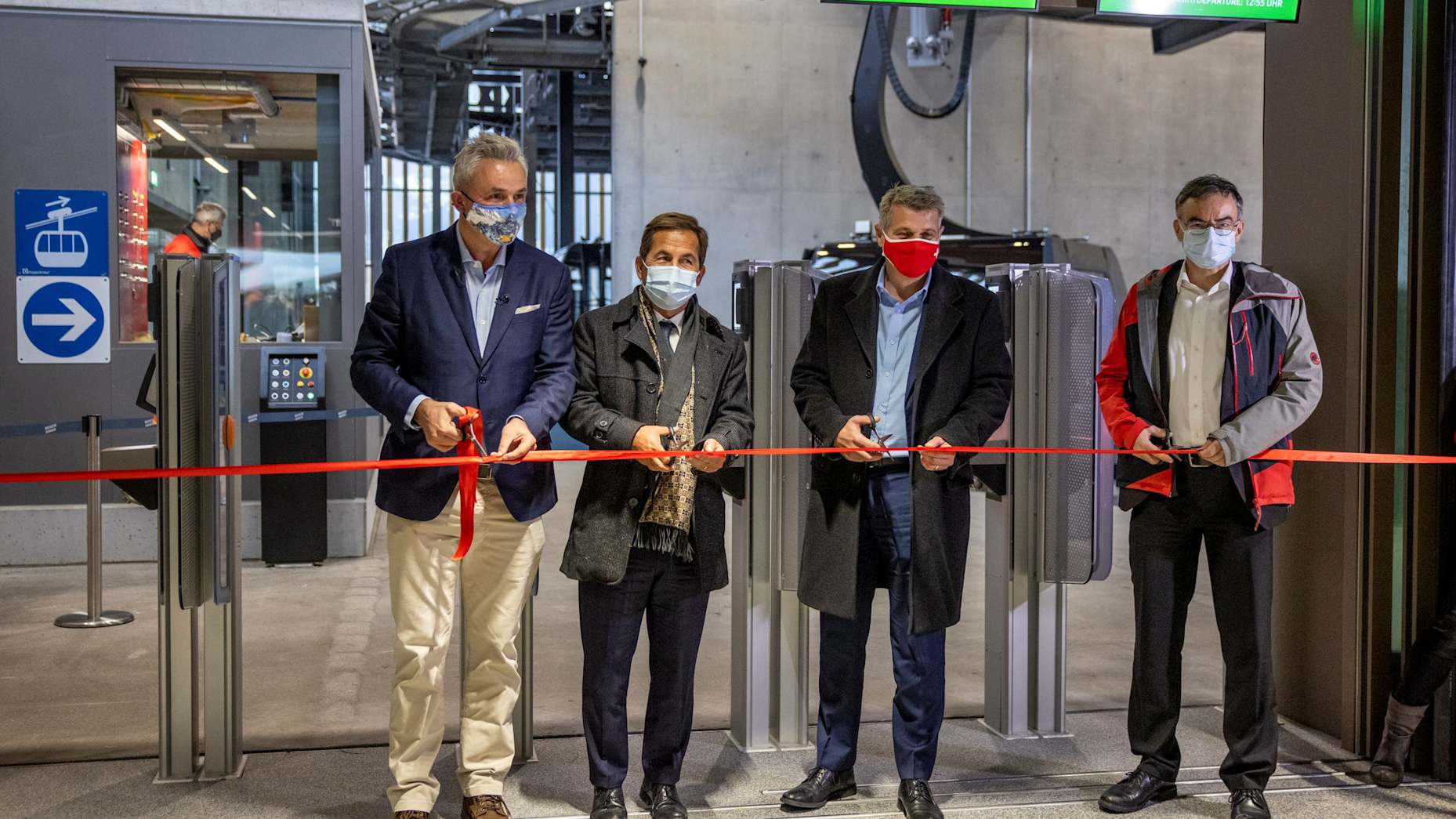 Ribbon cutting l-r Urs Kessler Walter Thurnherr Christoph Ammann Thomas Bieger