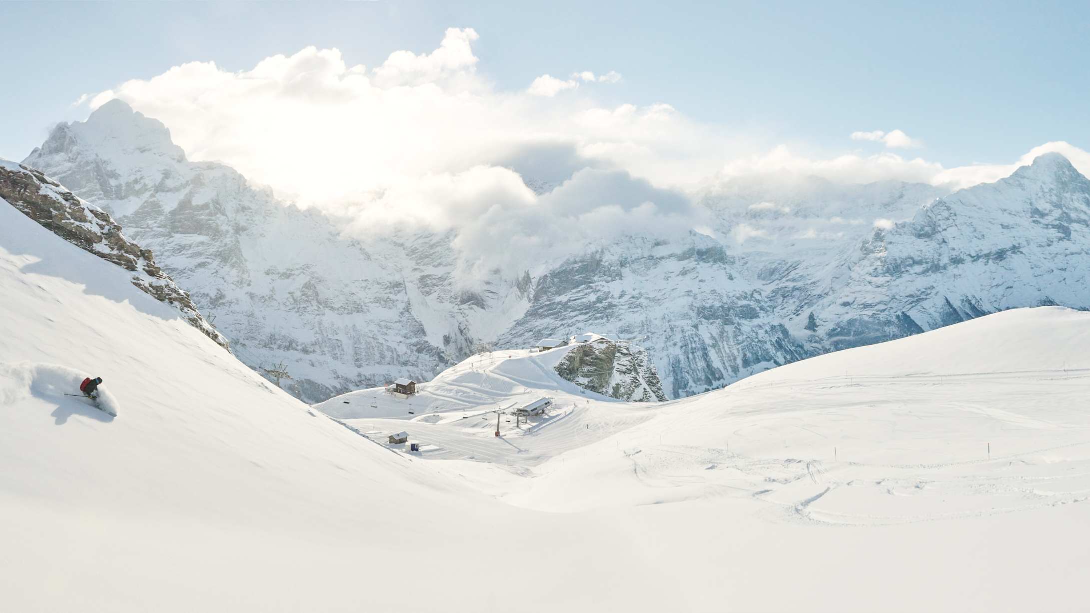 Grindelwald First Winter skiing freeride panorama