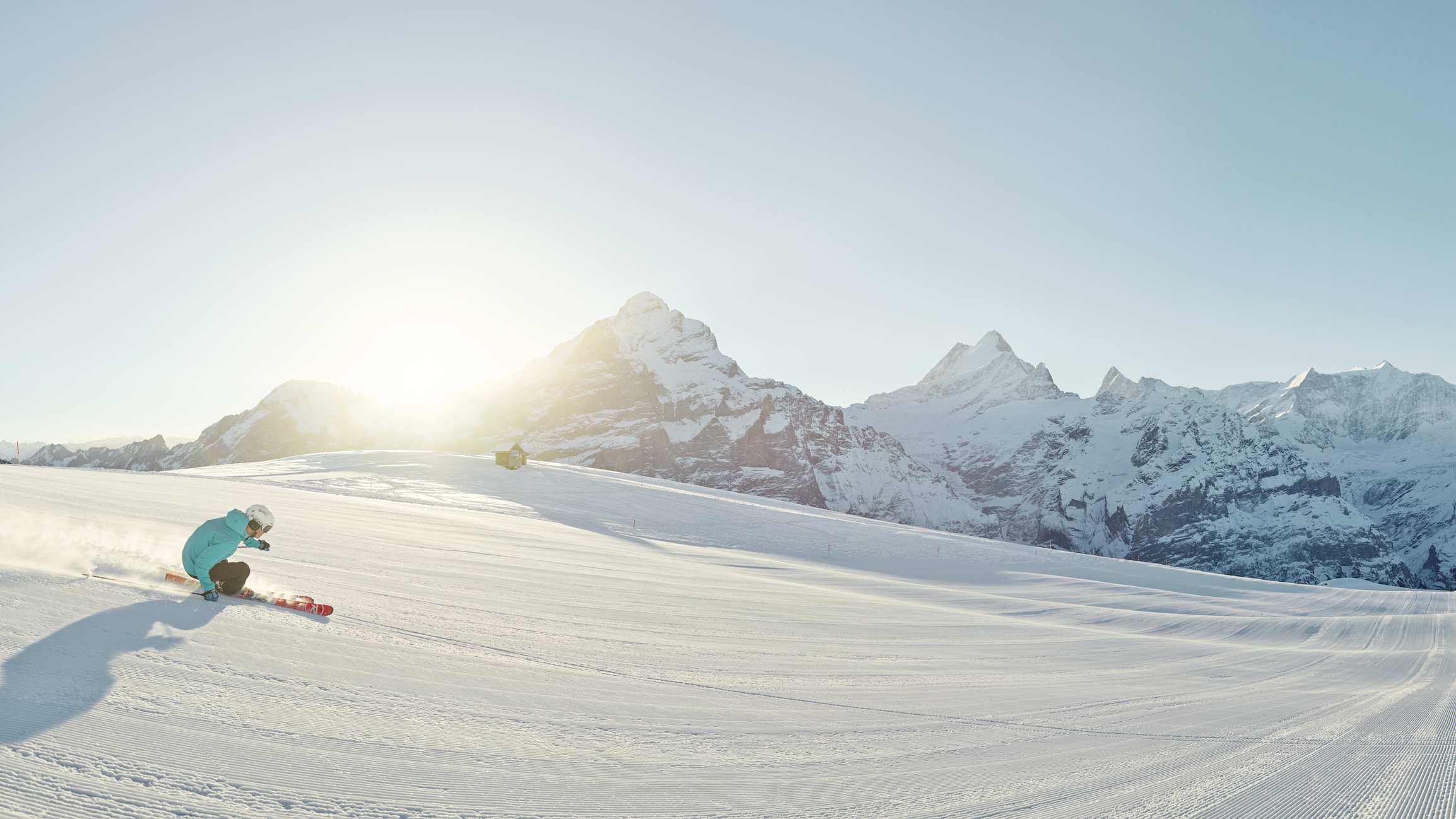 Skiing Grindelwald First panorama