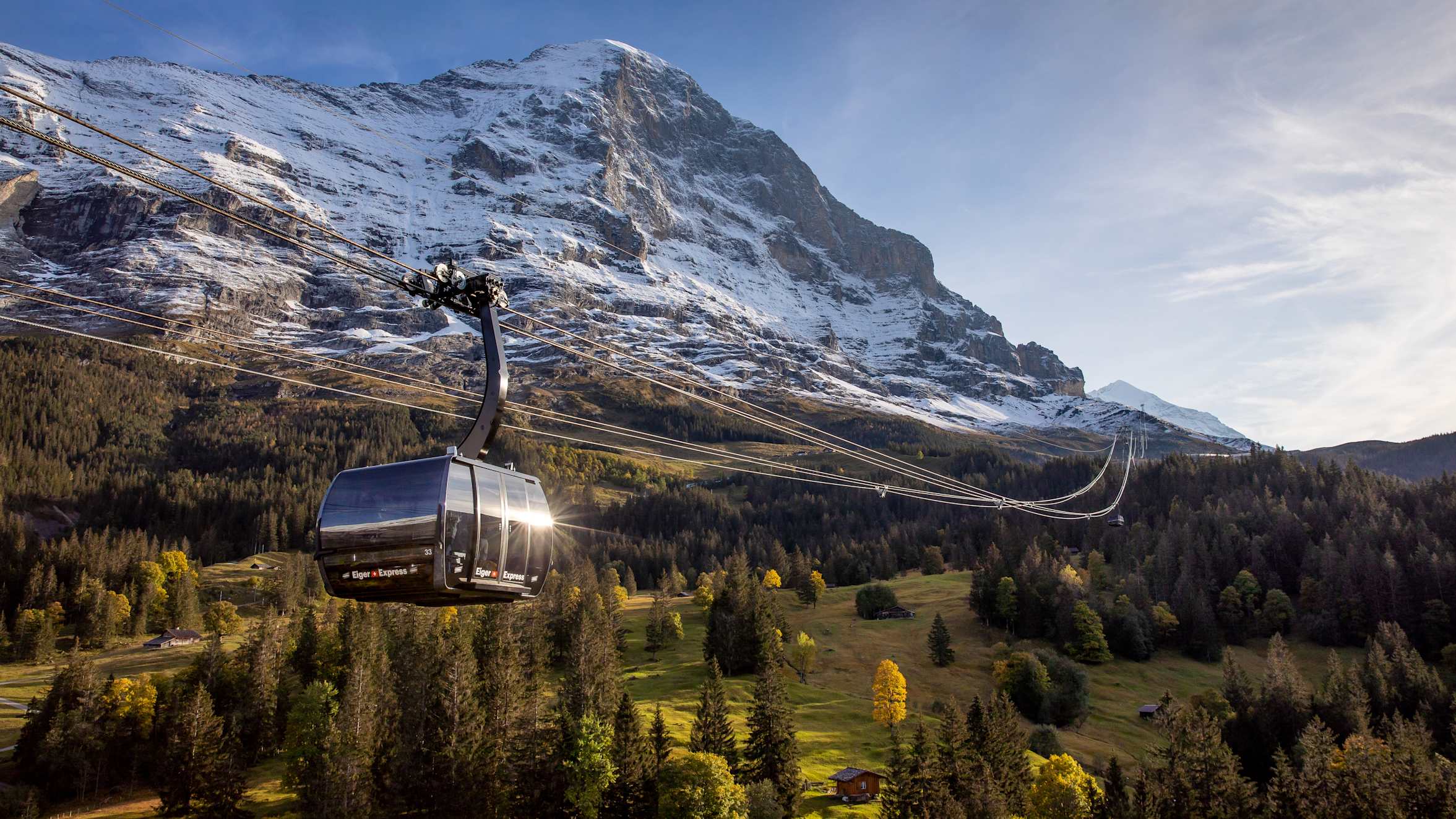 Abend-Morgenstimmung, Bahnen-Maschinen, Berge, Eiger, Eiger-Express, Herbst, Silberhorn, Sommer, V-Bahn, Verhältnisse