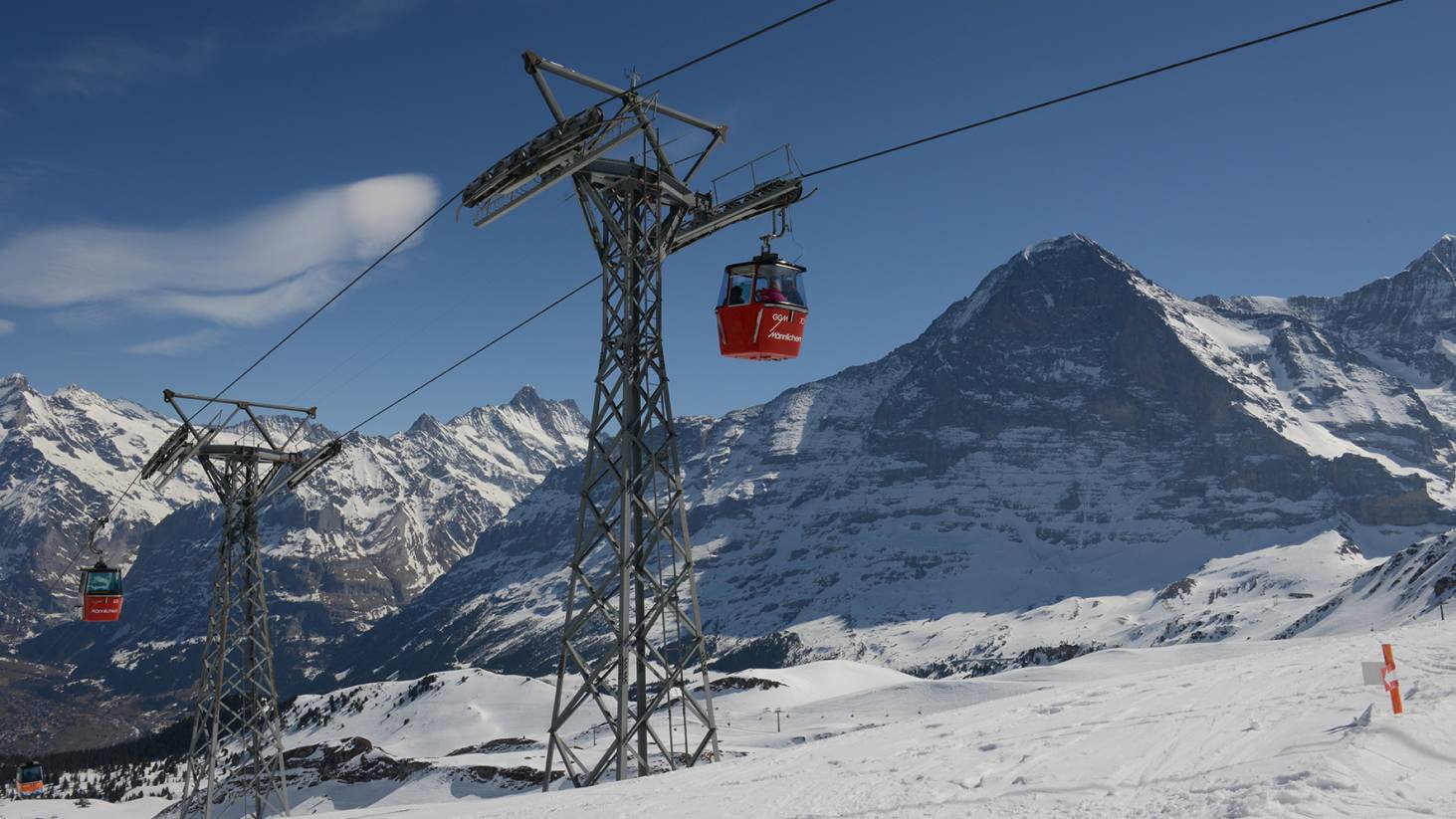 GGM am letzten Betriebstag im Hintergrund der Eiger