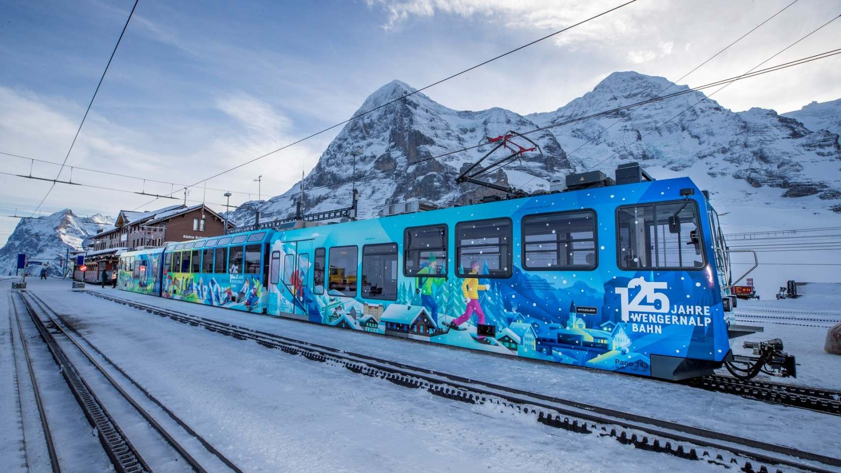 Die WAB im Jubilaeumskleid auf Kleine Scheidegg