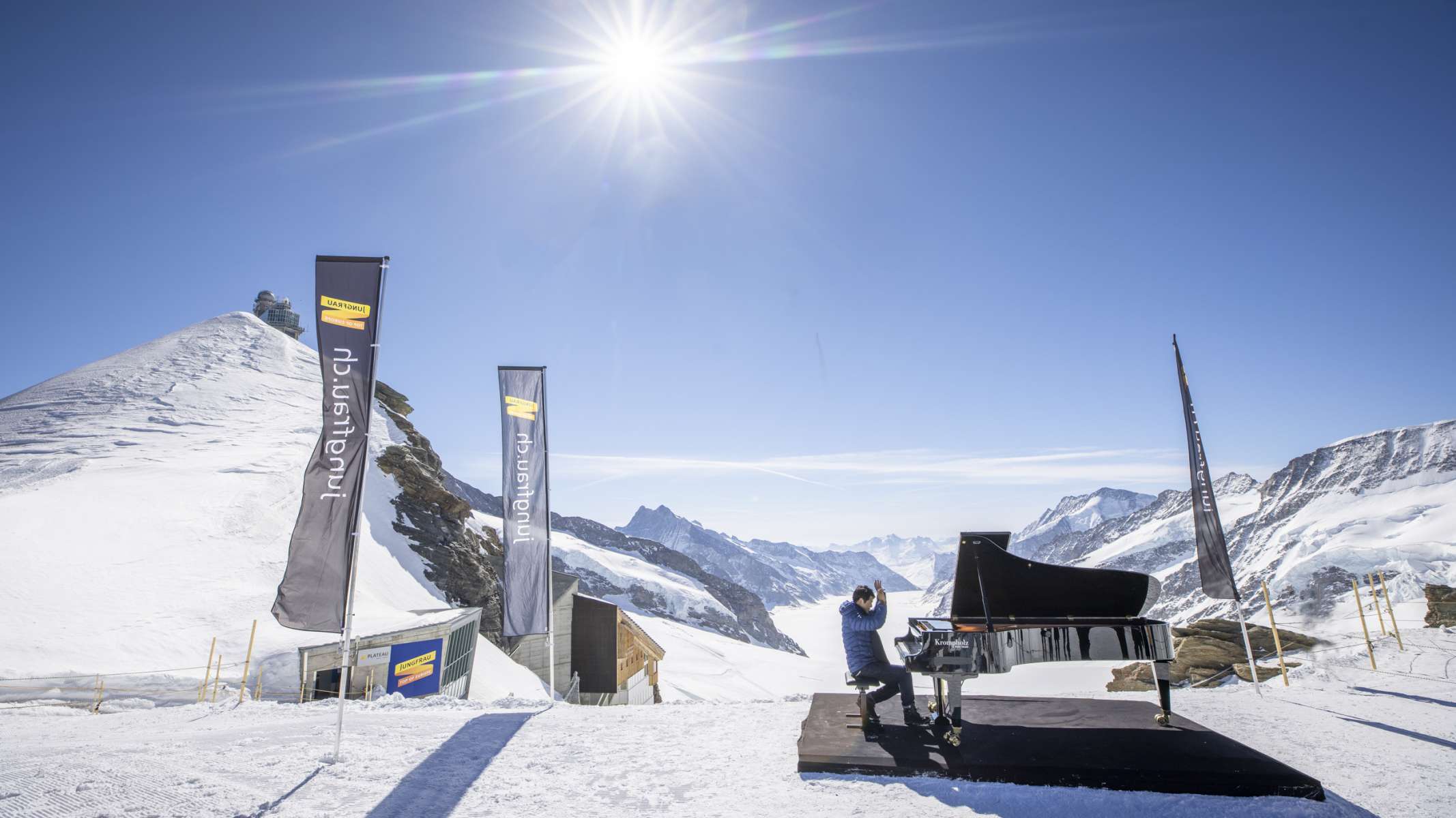 Lang Lang zum Abschluss seines Showcase auf dem Jungfraujoch Top of Europe