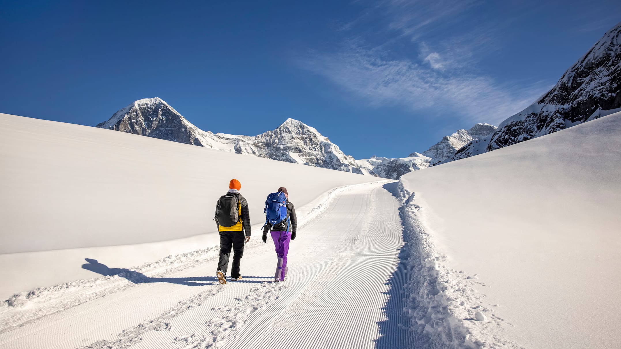 Winterwandern Kleine Scheidegg Maennlichen Eiger Moench Jungfrau 1