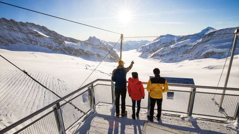 Jungfraujoch Sphinx Terrasse Aletschgletscher