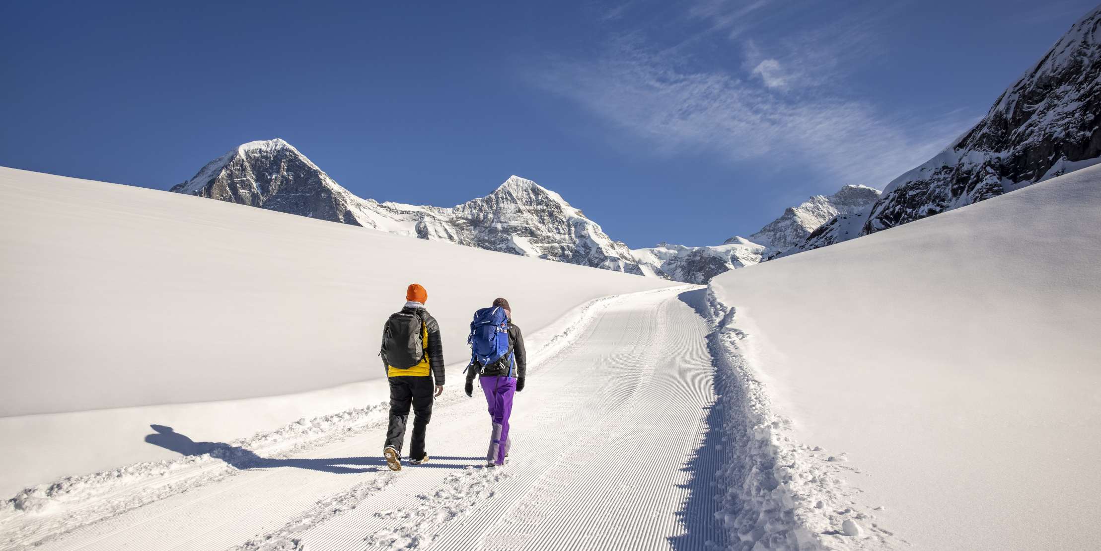 Winterwandern Kleine Scheidegg Maennlichen Eiger Moench Jungfrau 1