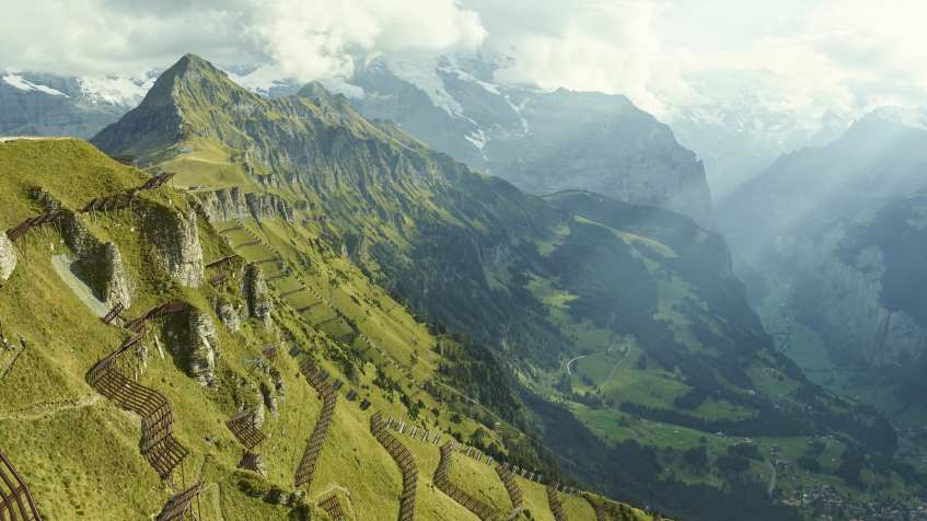 Wandern Maennlichen Wengen Panorama Lauterbrunnental Sommer