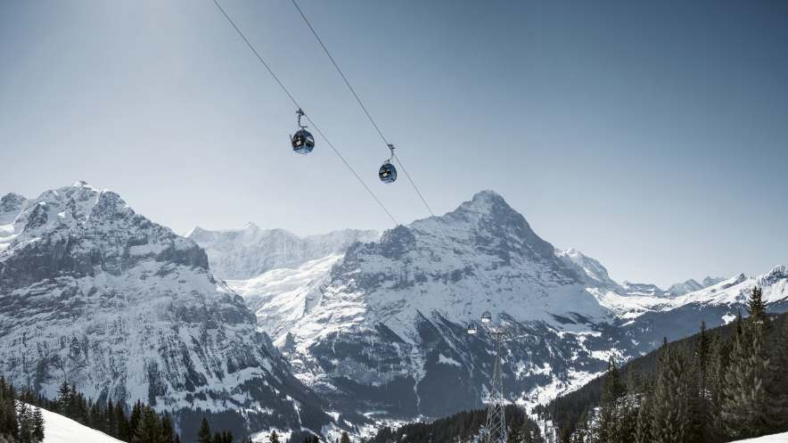 Grindelwald First Eiger Schreckhorn Firstbahn Schnee
