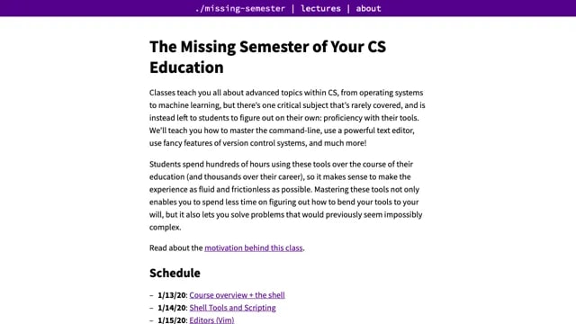 MIT: The Missing Semester