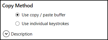 Copy method options.
