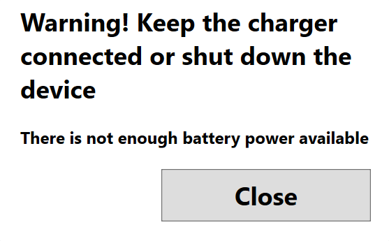 Battery Warning Do Not Disconnect Wall Charger