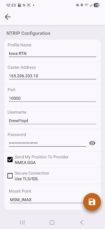 NTRIP profile information