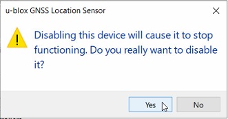 u-Blox Sensor disable