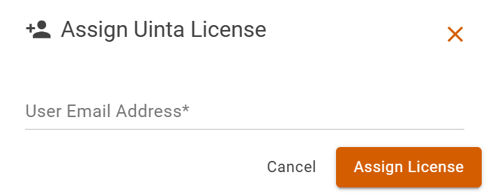 Assign Uinta License dialog