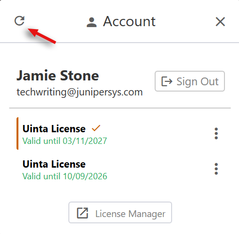 Account dialog