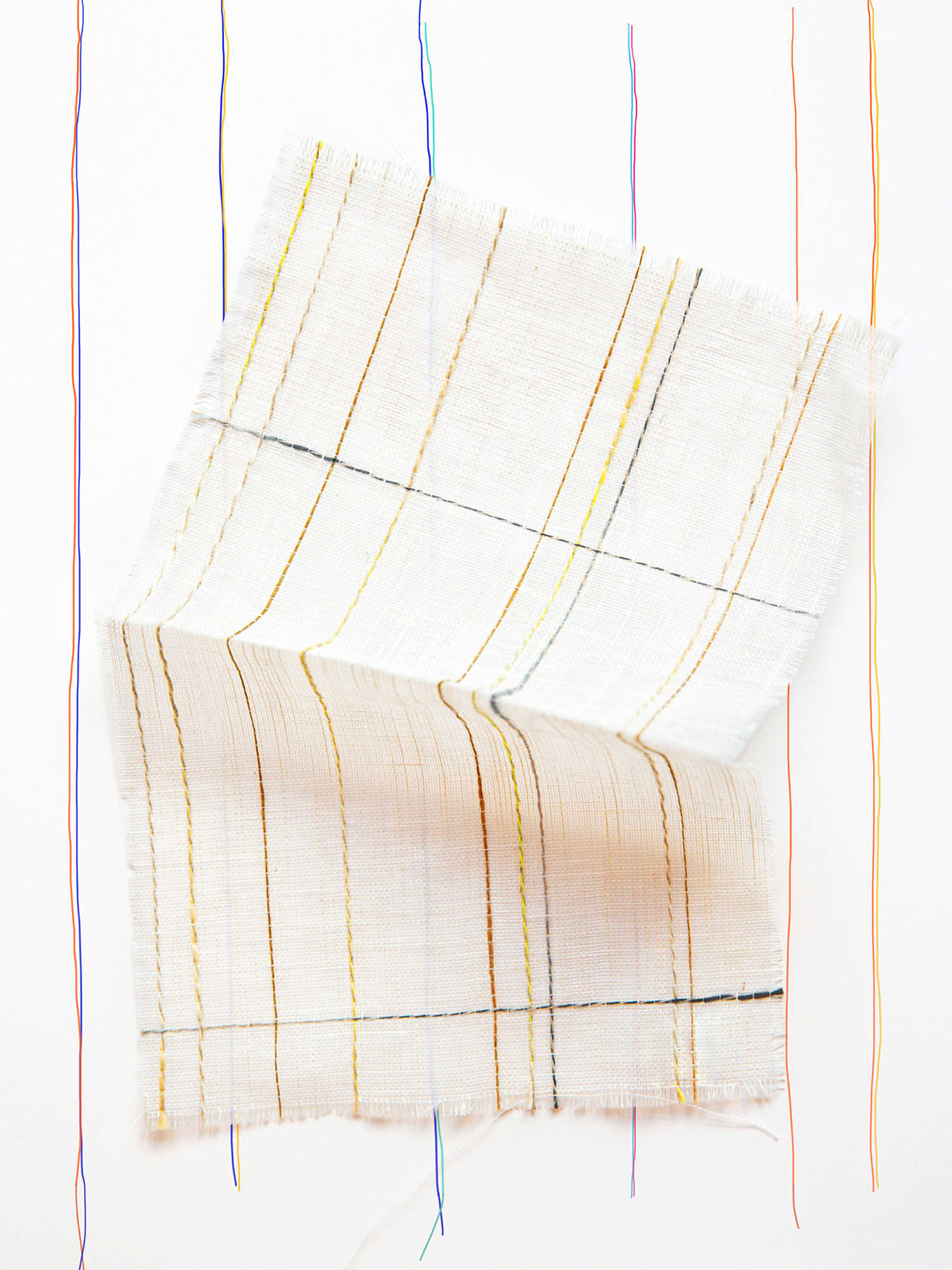 Campaign photography of a fabric sample from the Multiply collection with drawings by Inga Sempé