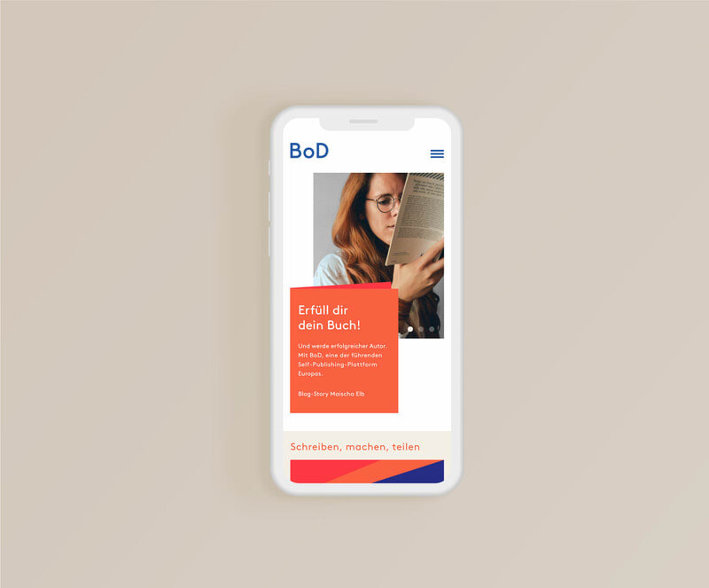 BoD-Website in einem Handy-Mock-Up