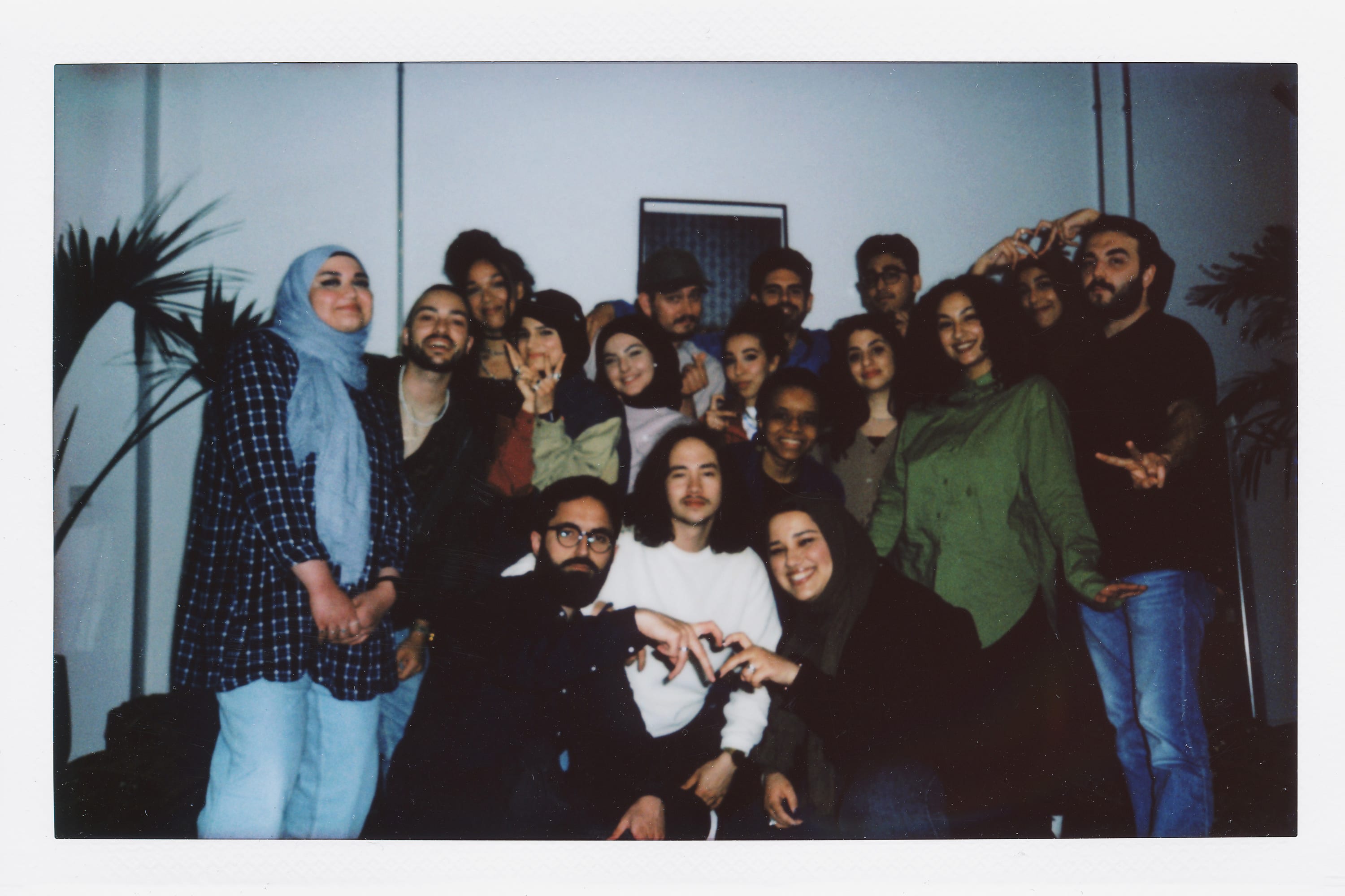 Polaroid picture of group of people