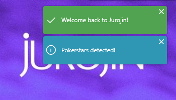 How Message Looks When Jurojin Recognizes a Poker Site