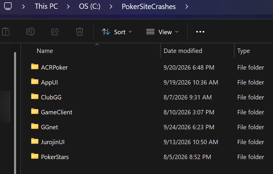 Find Where your Poker Site Crash Logs are Located