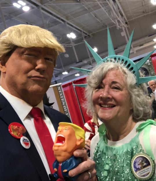 Virginia with Donald Trump impersonator