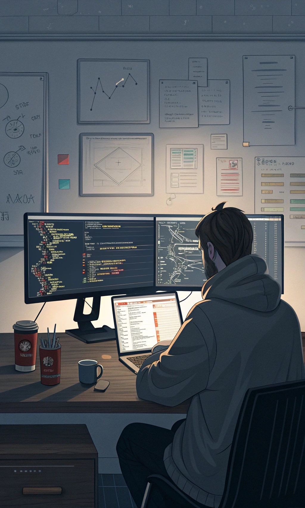 Developer workspace showing coding environment