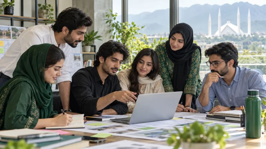 Pakistani youth collaborating for the country's future