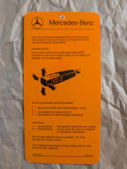 Genuine MB Cruise Control Instruction Card English/German NEW