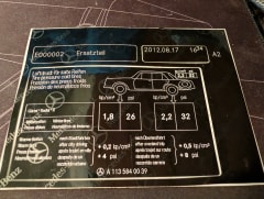 W113 Tyre Pressure Decal