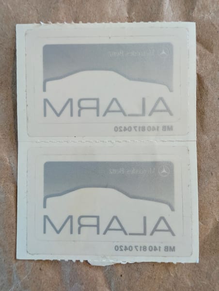 Front side window Alarm warning decal - Pair