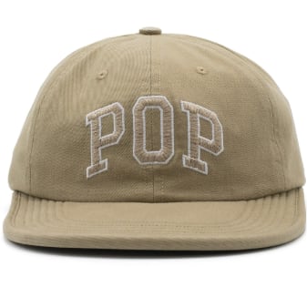 Six-panel cap, two-colour arch — Satin arch, cap sequencing