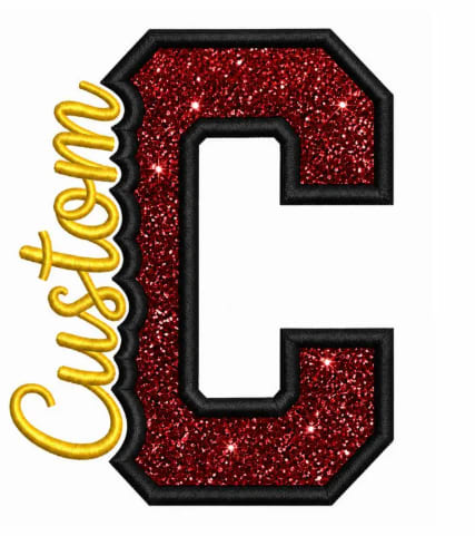 Applique twill letters — Placement, tack, trim stop, cover on Wool body, twill letters