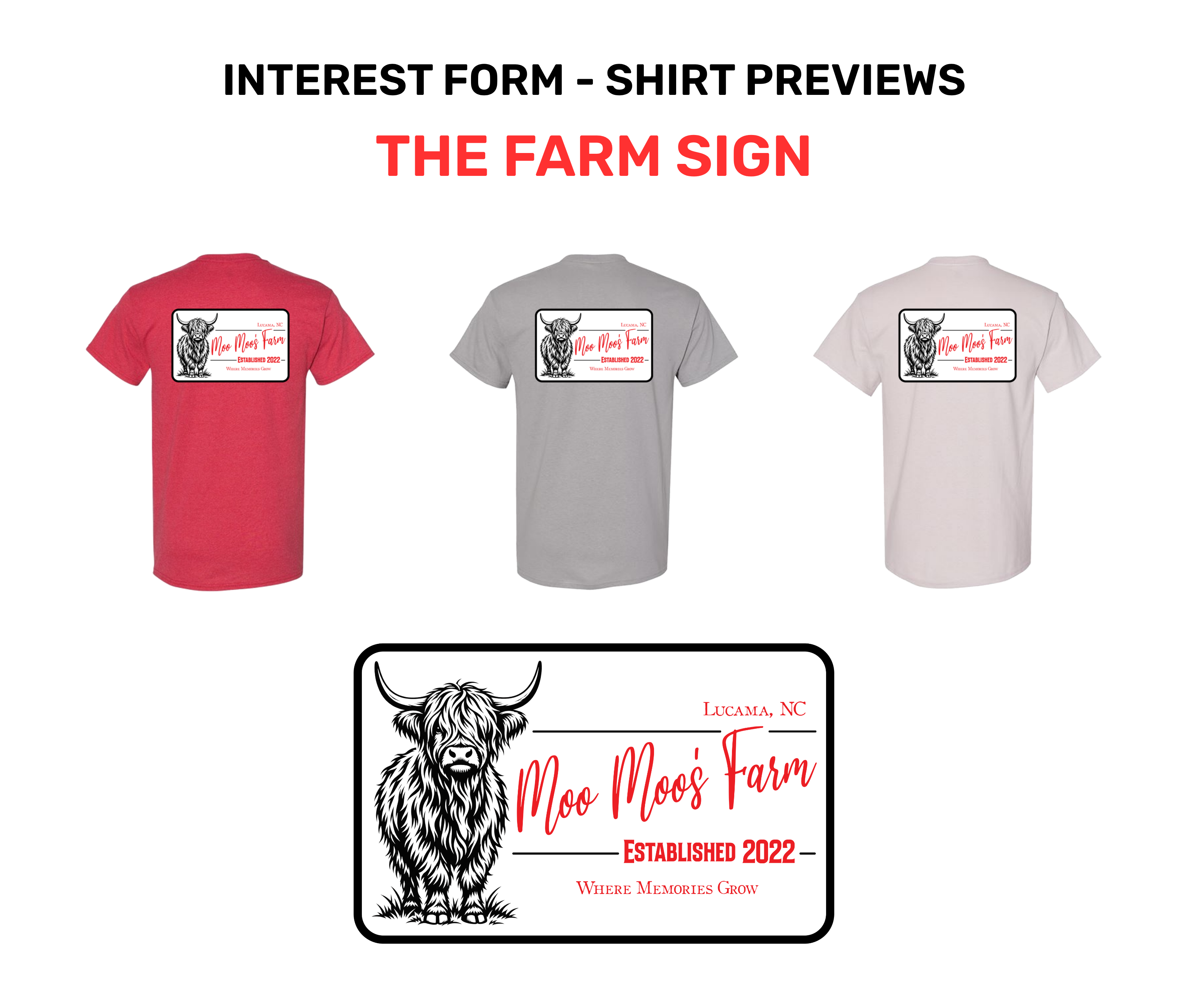 The Farm Sign T-shirt design