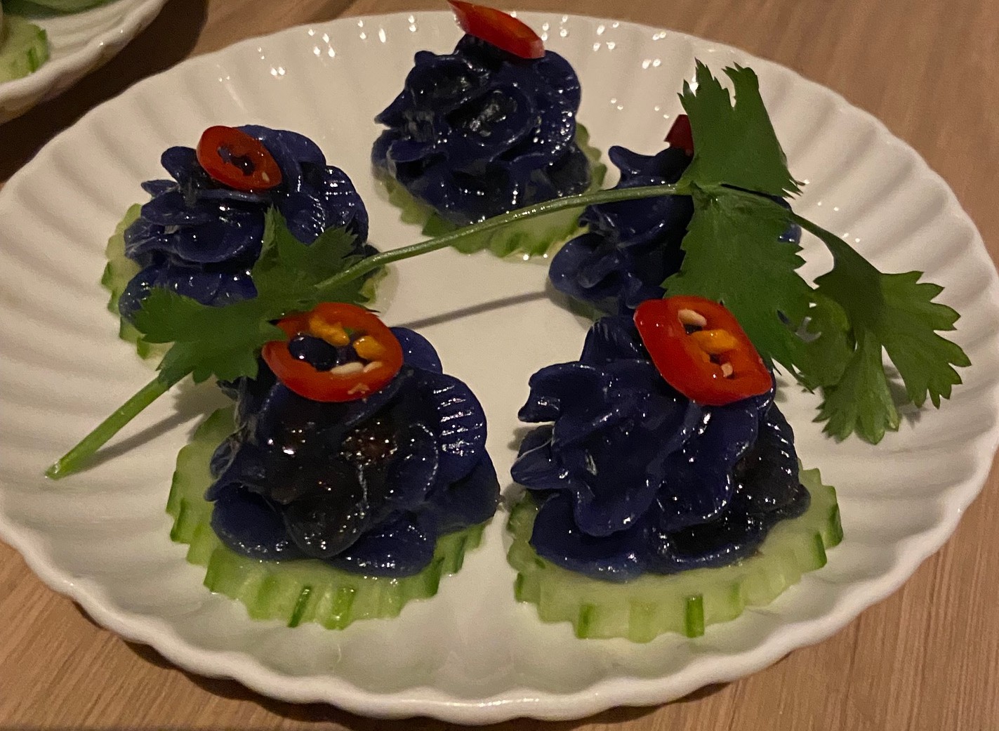 Blue flower dumplings