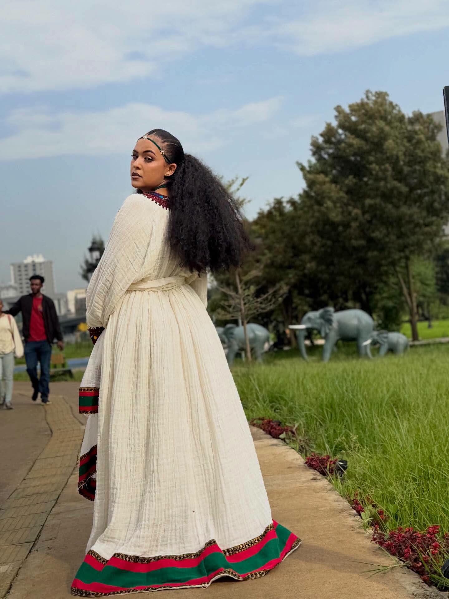 YeshiCloth, YeshiCloth Ethiopian clothing, YeshiCloth Habesha Kemis, YeshiCloth traditional Ethiopian dress, YeshiCloth Habesha fashion, YeshiCloth Ethiopian traditional clothing, YeshiCloth custom Kemis, YeshiCloth Gondar style dress (image 2)